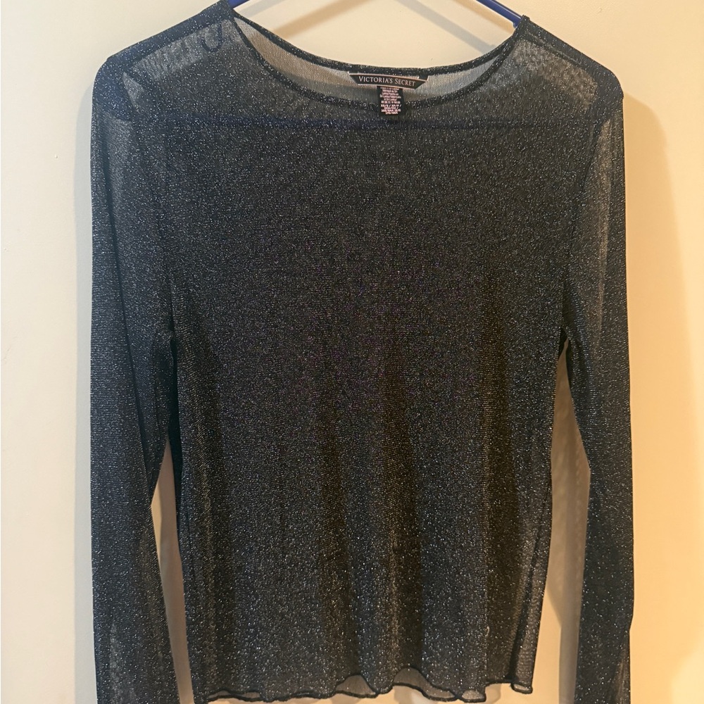 Victoria's Secret Glittery Black Blouse